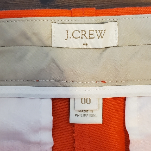 J Crew Orange Pique Cotton Shorts - Picture 4 of 5